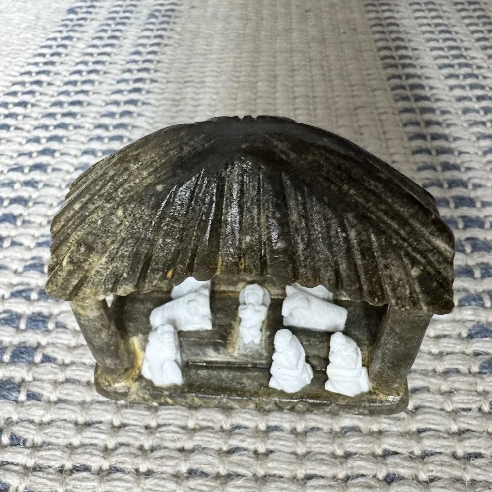 Nativity Hand Carved Stone Christmas Jesus Mary Joseph Wise Men Star Peru
